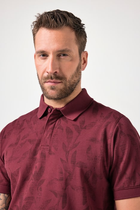 JP1880 Poloshirt, Halbarm, Piqué, Alloverdruck, bis 8 XL