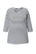 Tričko, pruhy, výstřih do V, 3/4 rukávy, biobavlna