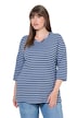 Tričko, pruhy, výstřih do V, 3/4 rukávy, biobavlna