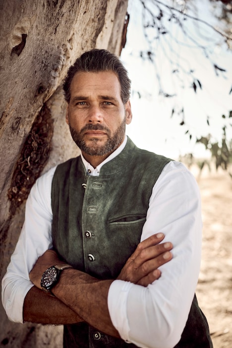 Leder-Weste, Tracht, Leder, Ziegenveloursleder, bis 72