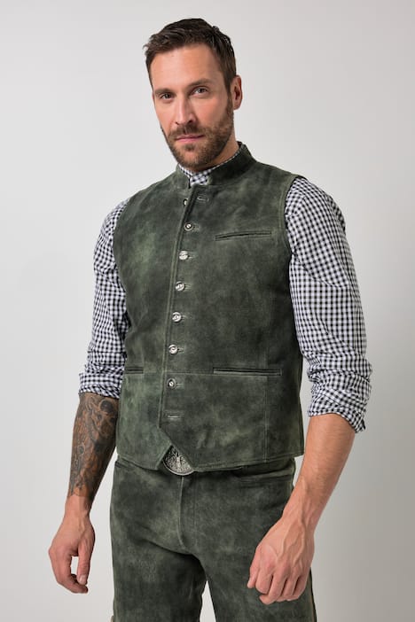 JP1880 Leder-Weste, Tracht, Leder, Ziegenveloursleder, bis 72