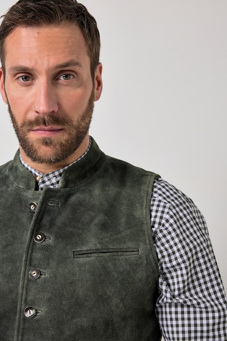 JP1880 Leder-Weste, Tracht, Leder, Ziegenveloursleder, bis 72