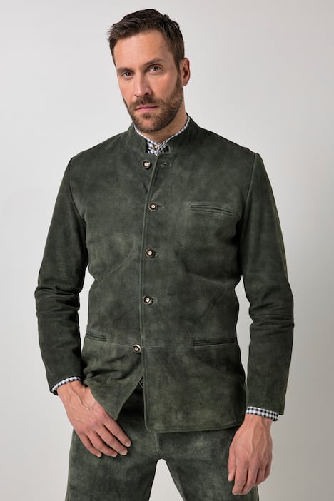 Veste en cuir suédé de chevreau, inspiré du costume traditionnel bavarois - jusqu'au 74