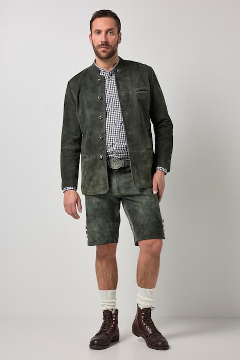 Veste en cuir suédé de chevreau, inspiré du costume traditionnel bavarois - jusqu'au 74