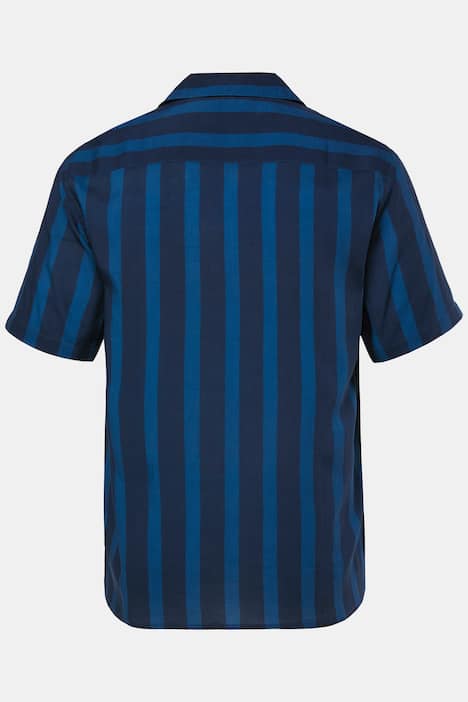 JP1880 gestreept overhemd, korte mouwen, Cubaanse kraag, viscose, Cuba-fit, tot 8XL