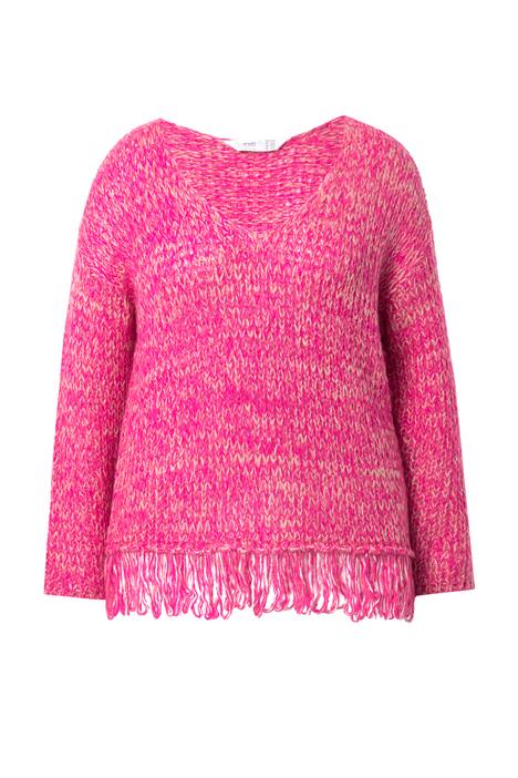 Svetr, volný střih, třásně na lemu