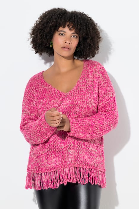 Pullover, Loose Fit, Fransen am Saum