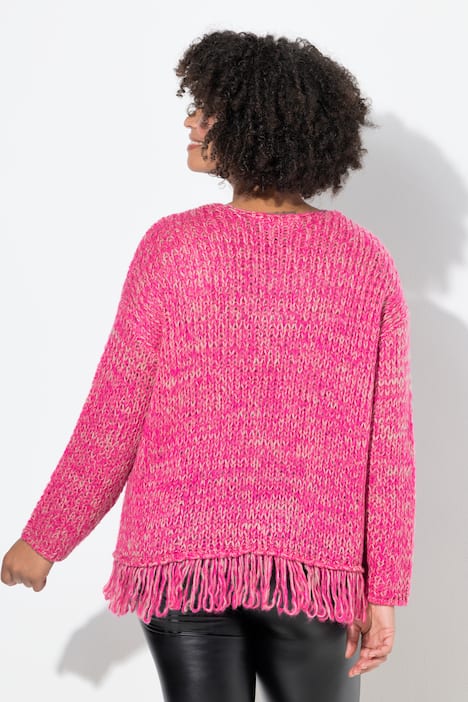 Pullover, Loose Fit, Fransen am Saum