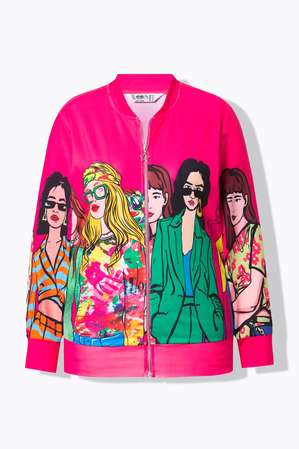 Stora storlekar Scuba-blusjacka, Dam, rosa, storlek: 46, Polyester, Angel of Style