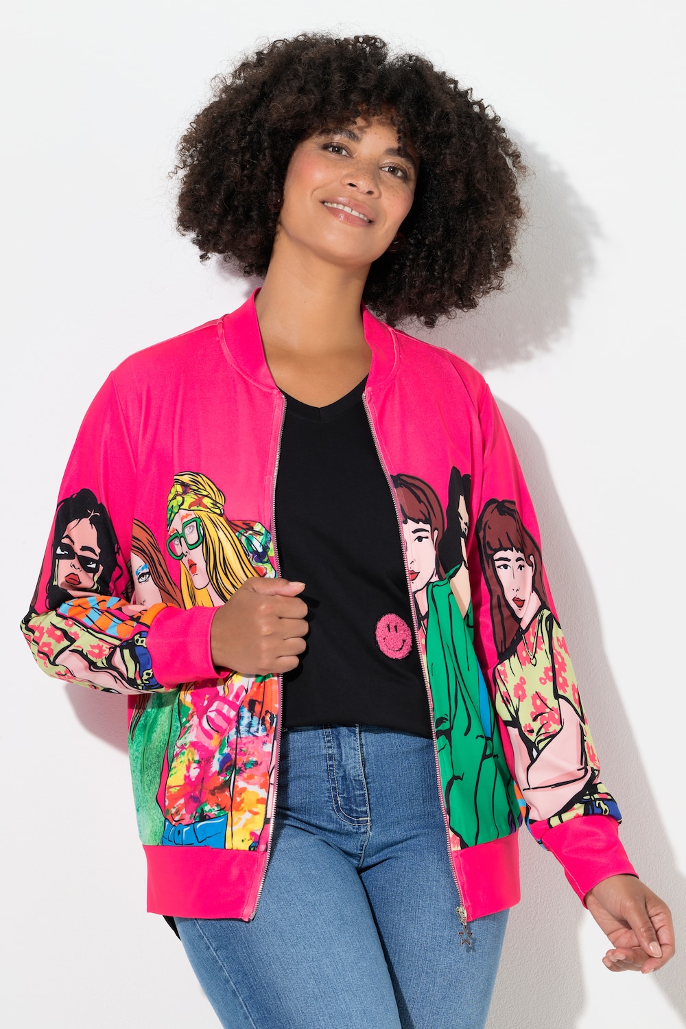 Scuba-Blouson, Relaxed Fit, Frauen-Druck