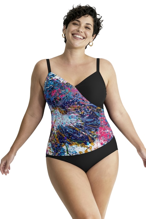 Plavky, zavinovací vzhled, měkké košíčky, nastavitelná ramínka podprsenky