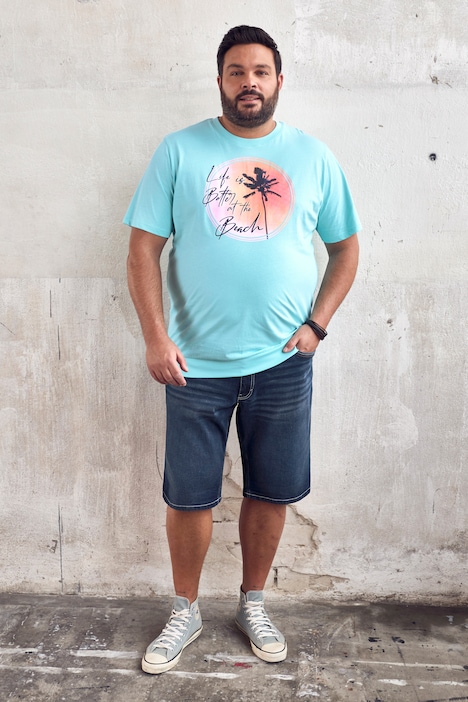 t-paita, vatsamitoitus, painatus edessä, lyhyet hihat, suurin koko 8XL