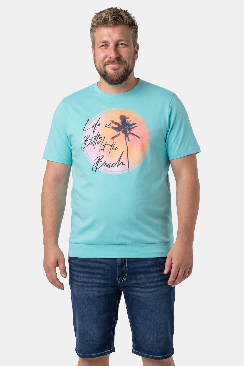 T-Shirt, Bauchfit, Print vorne, Halbarm, bis 8 XL