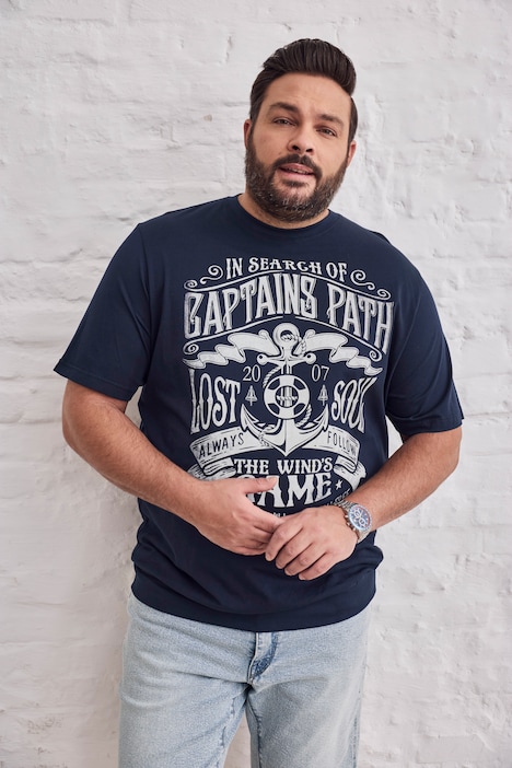 T-shirt, mavevenlig pasform, print foran, korte ærmer, op til str. 8XL