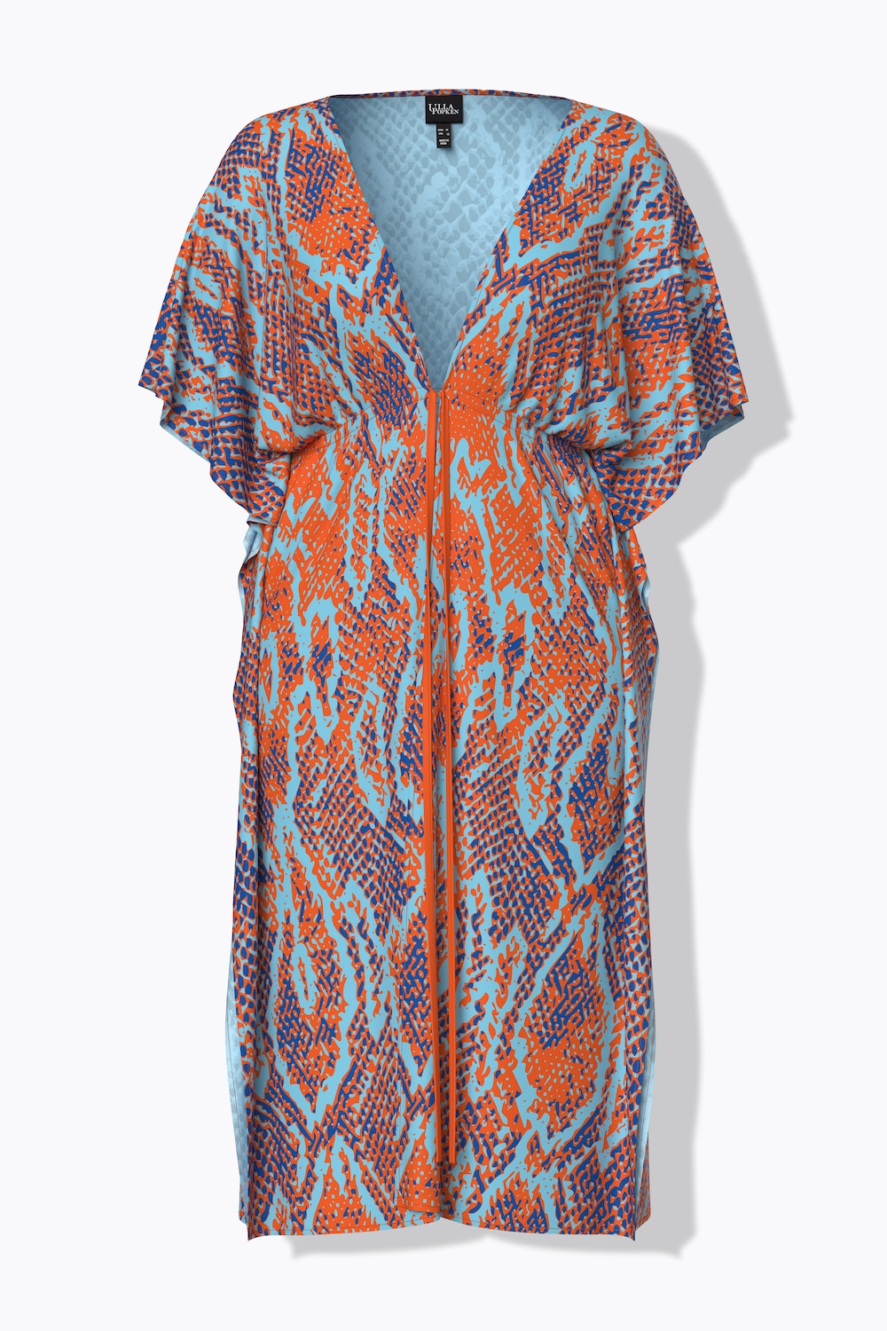 Kaftan, Schlangenmuster, V-Ausschnitt, Halbarm