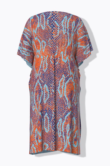 Caftan imprimé serpent, col en V et manches mi-longues