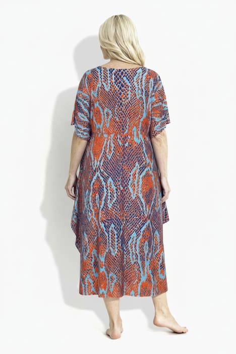 Kaftan, Schlangenmuster, V-Ausschnitt, Halbarm