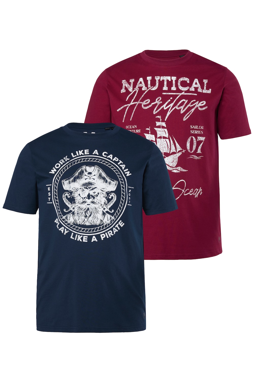 Stora storlekar T-shirts, Her, blå, storlek: 3XL, Bomull, Men Plus