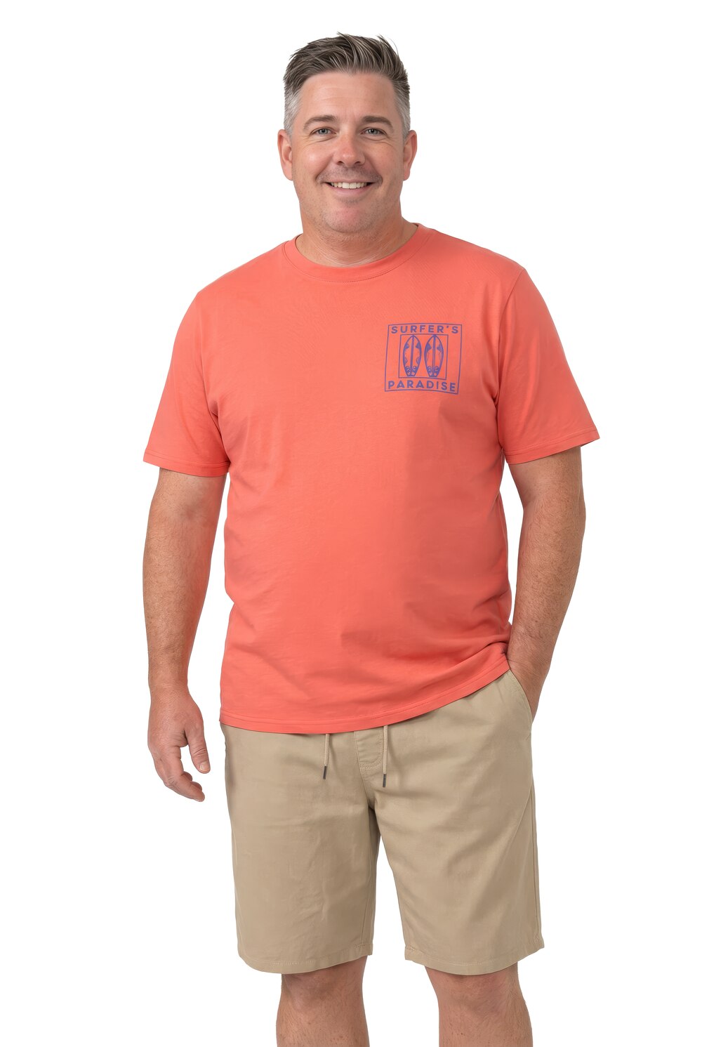 Stora storlekar T-shirt, Her, orange, storlek: 8XL, Bomull, Men Plus