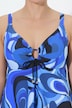 Tankini con fantasia a onde, anello decorativo, coppe morbide e materiale riciclato