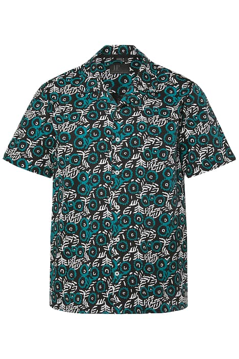 Žerzejová košile JP1880, krátké rukávy, Cuba límeček, plošný potisk, Cuba střih, do 8XL