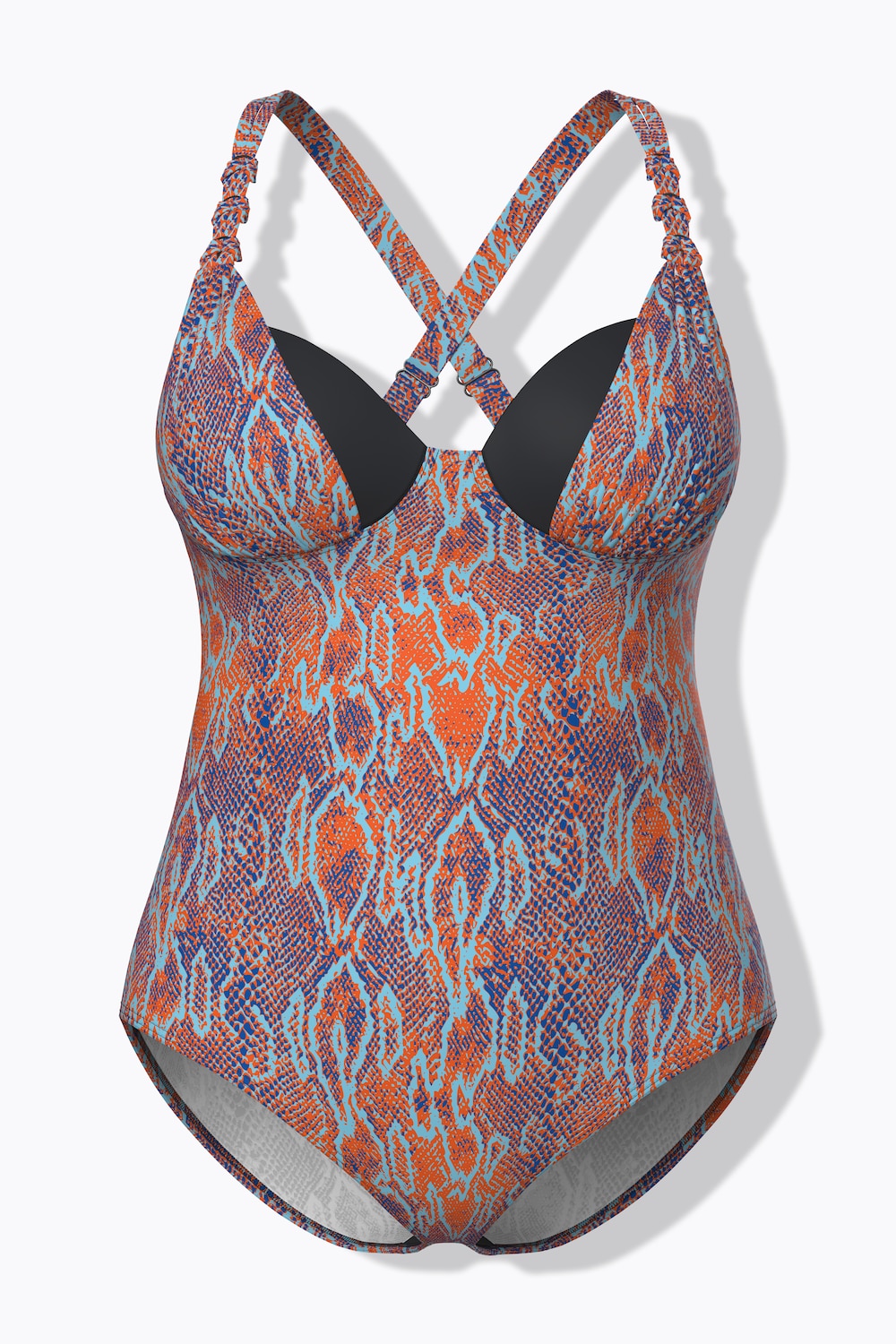 Badpak, beugel-softcups, slangenprint, gerecycled