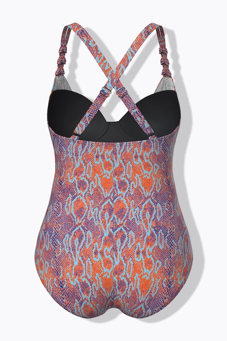 Badpak, beugel-softcups, slangenprint, gerecycled