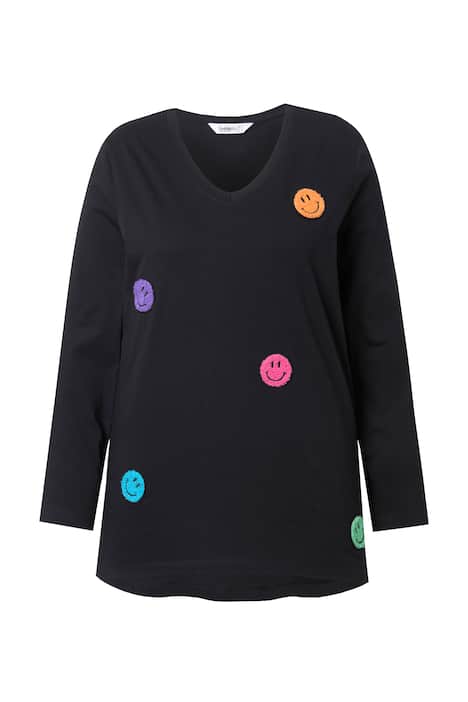 Tričko, A střih, froté Smileys, dlouhé rukávy