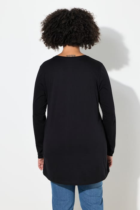 T-Shirt, A-Linie, Frottee-Smileys, Langarm