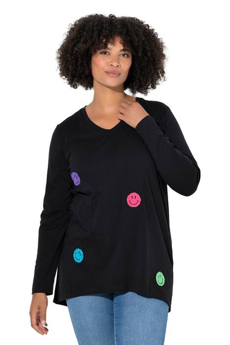 Tričko, A střih, froté Smileys, dlouhé rukávy