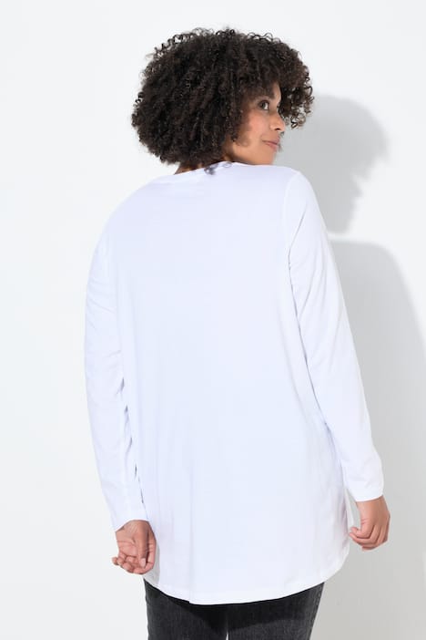 T-Shirt, A-Linie, Frottee-Smileys, Langarm