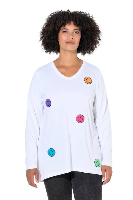 Tričko, A střih, froté Smileys, dlouhé rukávy