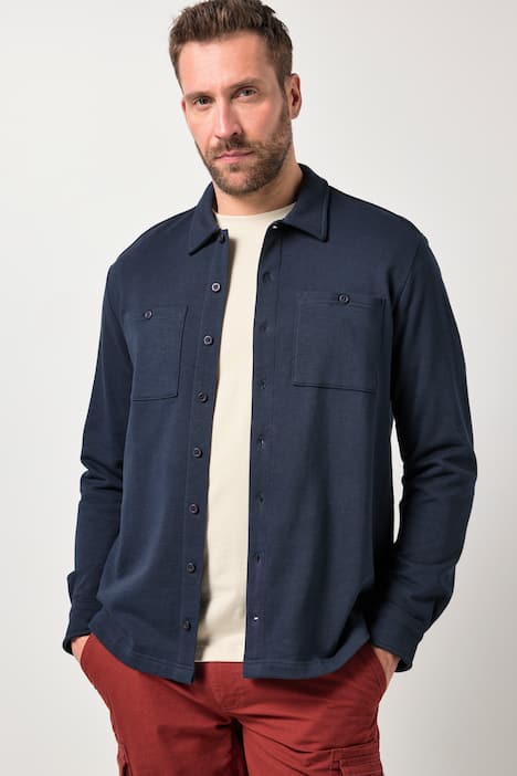 JP1880 sweatoverhemd, overshirt, kentkraag, borstzakken, tot 7XL