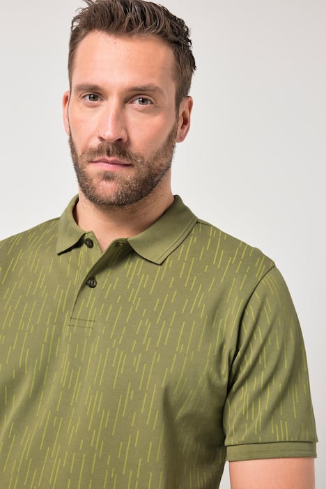 JP1880 Poloshirt, Halbarm, Piqué, Alloverdruck, bis 8 XL