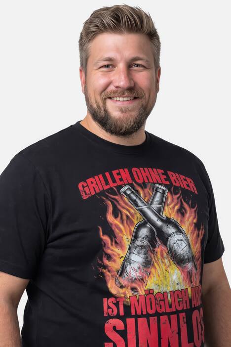 T-Shirt, Grill-Print, Halbarm, bis 8 XL
