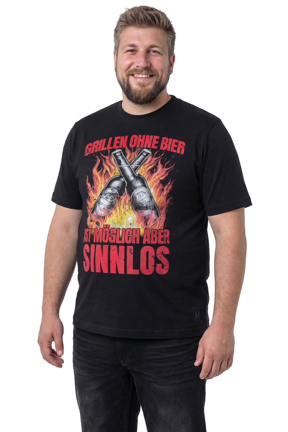 Stora storlekar T-shirt, Her, svart, storlek: 6XL, Bomull, Men Plus
