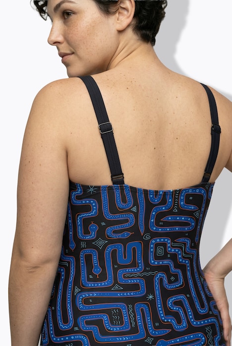 Badeanzug, Schlangenmuster, Softcups, recycelt