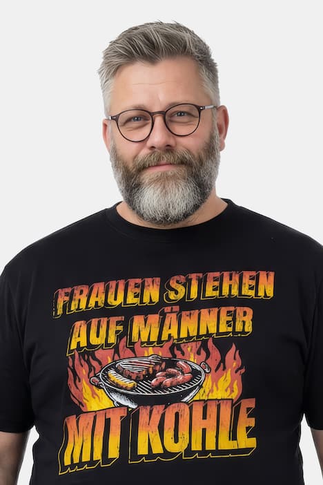 T-Shirt, Grill-Print, Halbarm, bis 8 XL