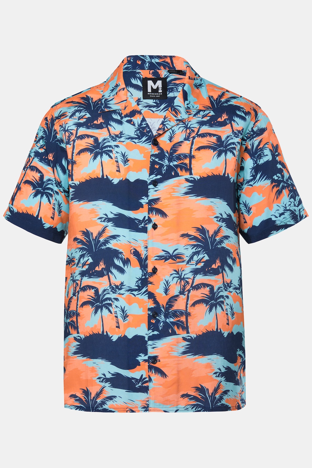 Men+ Hemd, Halbarm, Cuba Kragen, kastiger Fit, Alloverprint, bis 8 XL