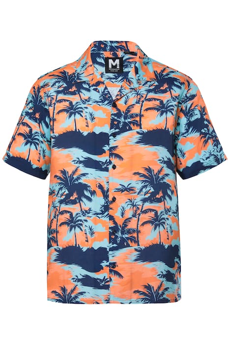 Pánská košile, krátké rukávy, cuba límec, hranatý střih, celoplošný potisk, do velikosti 8XL