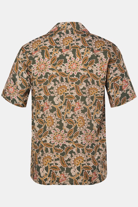 Camisa, manga corta, cuello cubano, corte recto, estampado integral, hasta 8 XLL