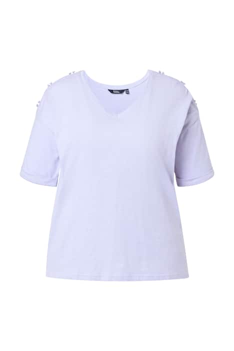 Tričko, rozparky na ramenou, oversize, V výstřih, polo rukávy