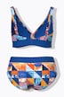 bikini, ruitpatroon, softcups, verstelbare bandjes
