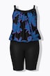 Tankini met short, palmenmotief, softcups, verstelbare bandjes