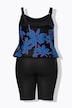 Tankini met short, palmenmotief, softcups, verstelbare bandjes