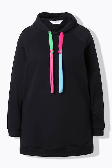 Hoodie, Kapuze mit farbigen Bindebändern