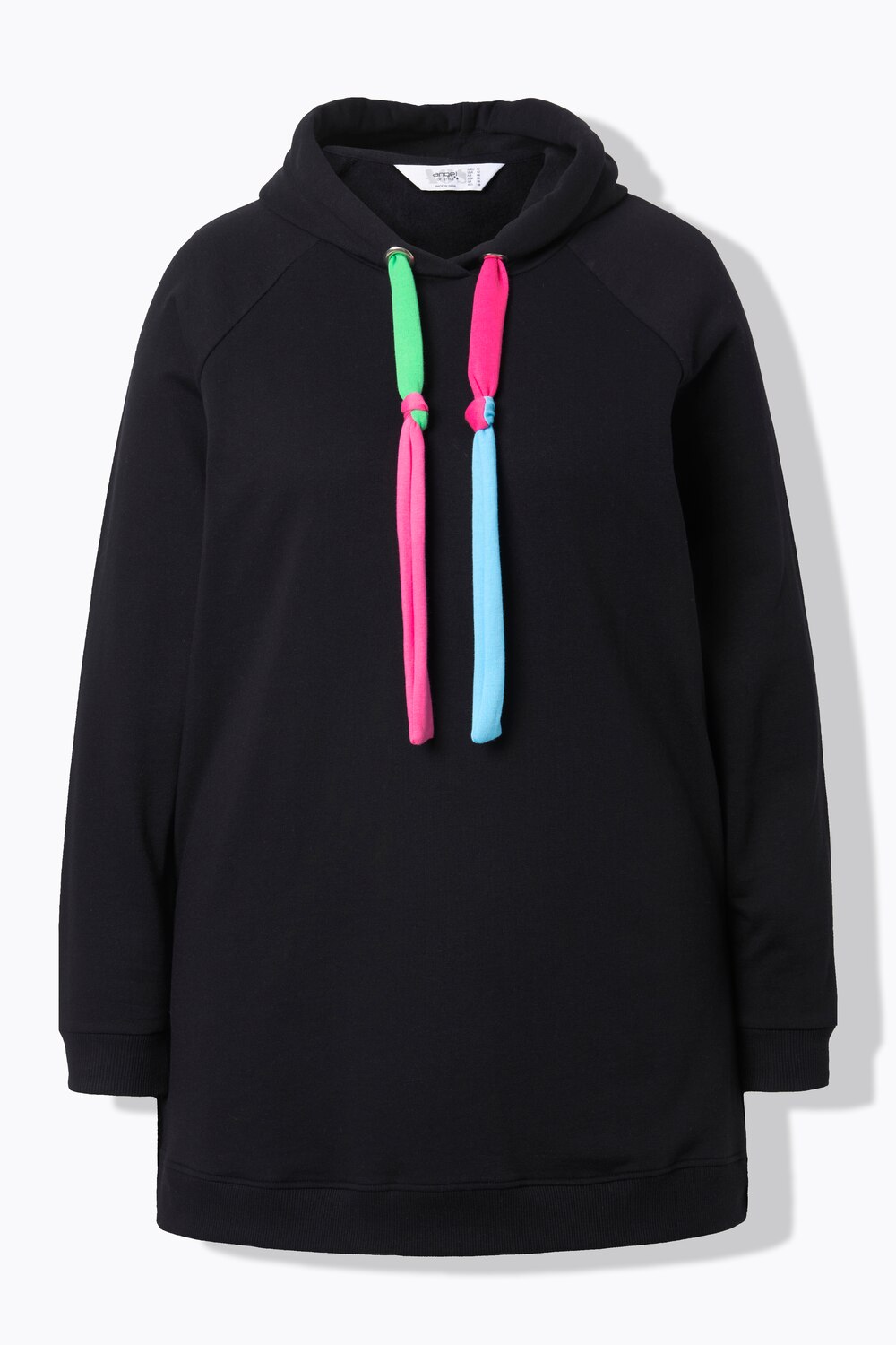 Stora storlekar Hoodie, Dam, svart, storlek: 46, Bomull/Polyester, Angel of Style