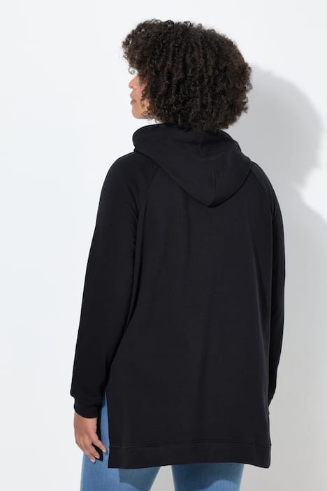 Hoodie, Kapuze mit farbigen Bindebändern