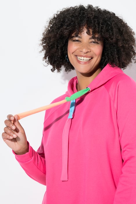 Hoodie, Kapuze mit farbigen Bindebändern