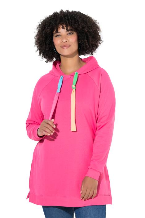 Mikina s kapucí, barevné vázací stuhy